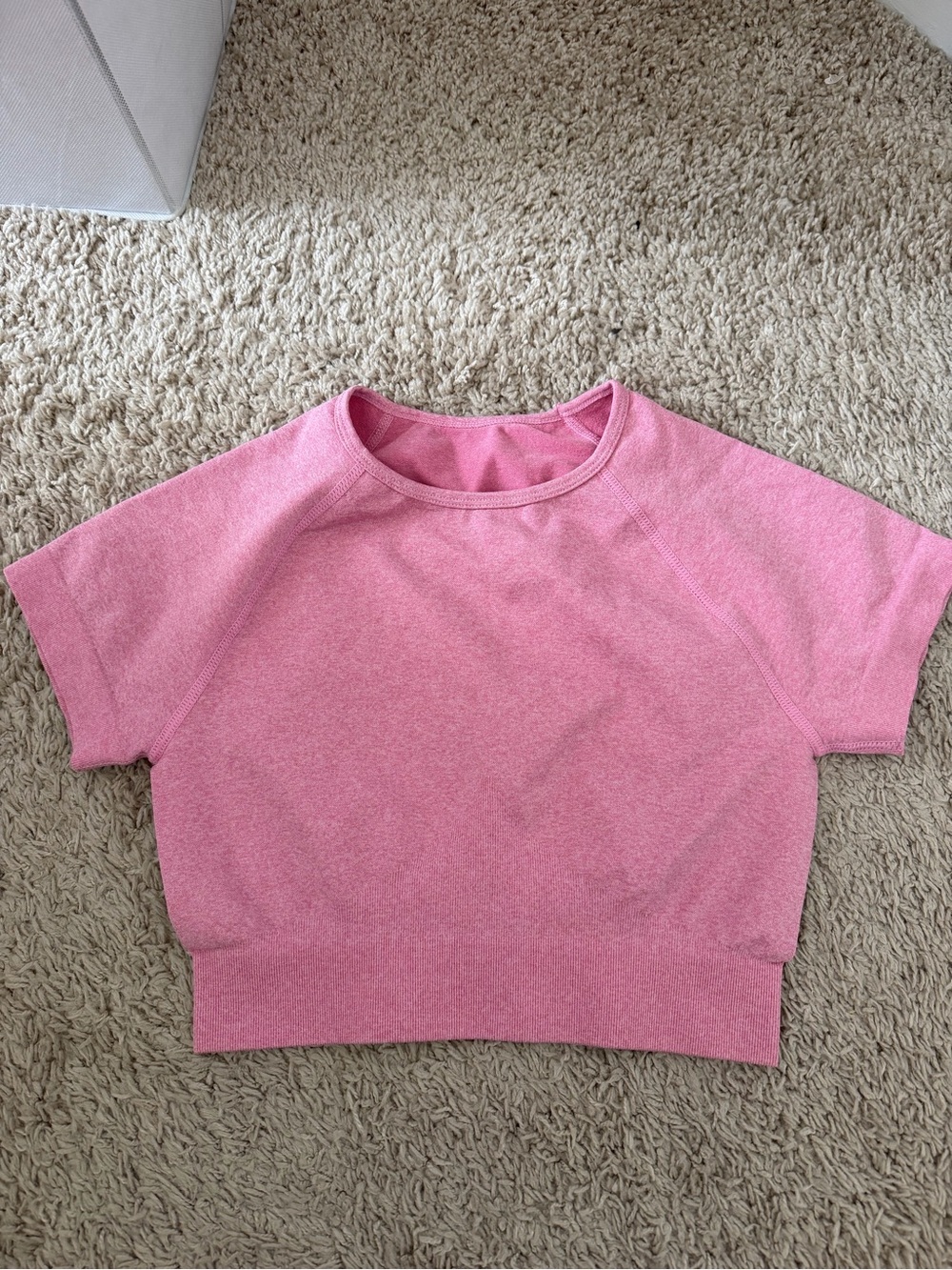 Pink Short Sleeve Crop Top